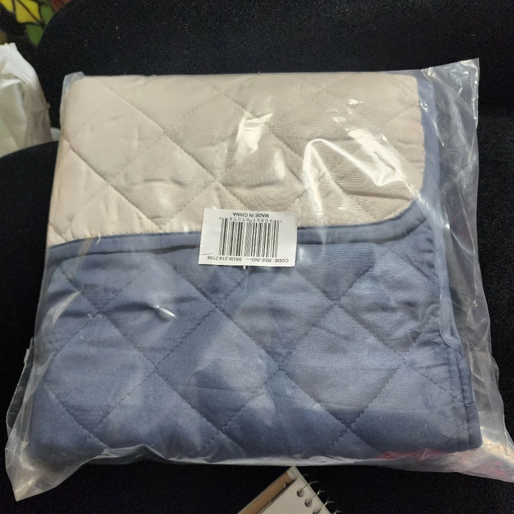 Navy Blue Quilted Recliner Cover New